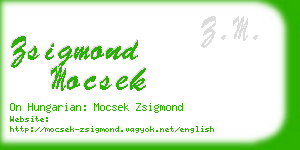zsigmond mocsek business card